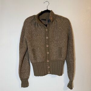 Moda International Brown Wool Blend Button Cardigan Size S